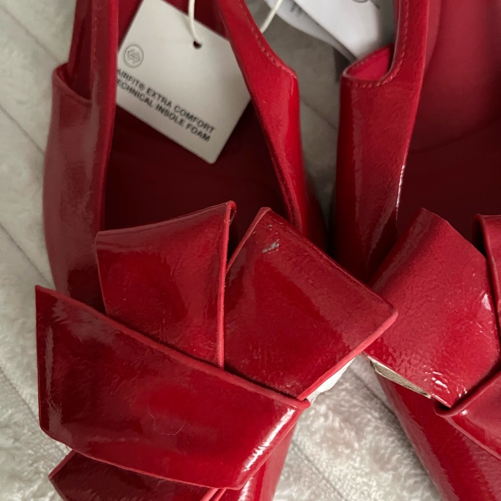 Stradivarius Slingback heels with fold detail in red - Picture 5 of 7